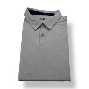 RHONE Mens Gray Performance Nylon Spandex Short Sleeve Polo Shirt Size XL